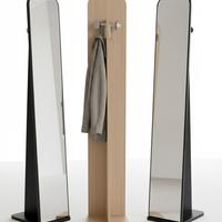 Specchiera da terra con 2 appendiabiti salvaspazio