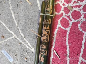 Set Flauti Etnici in Bambù Decorati a Mano - Pirog