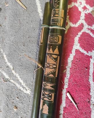 Set Flauti Etnici in Bambù Decorati a Mano - Pirog