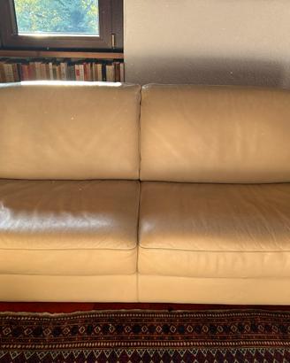 Divano in pelle crema 3 posti –
