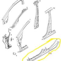 Pannello laterale sinistro sottoporta opel corsa-d