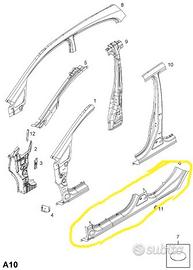 Pannello laterale sinistro sottoporta opel corsa-d