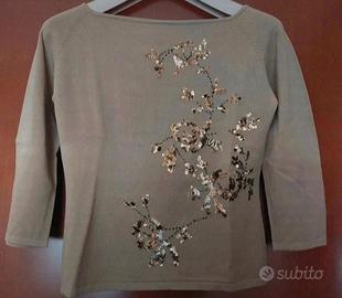 Maglia con Pailettes e Perline Made in Italy