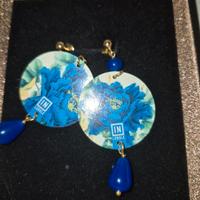 Orecchini con fiori blu "LEBOLE"