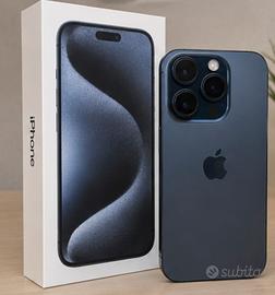 Iphone 15 pro 128gb titanio blu + scatola