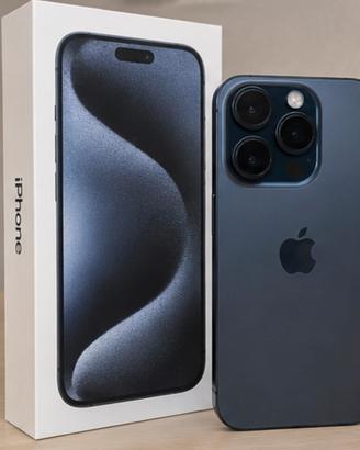 Iphone 15 pro 128gb titanio blu + scatola
