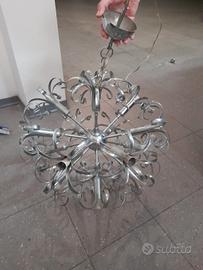 Lampadario Metallo Cromato Sputnik Gaetano Sciolar
