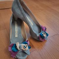 scarpa décolleté azzurra scamosciata 37