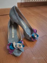 scarpa décolleté azzurra scamosciata 37