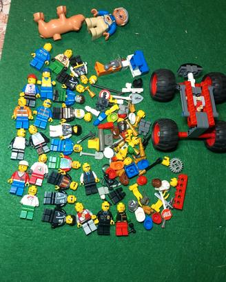 lego omini originali 25 pz + auto tecnics