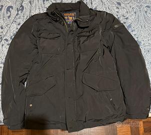 Woolrich piumino field jacket L nero pelliccia
