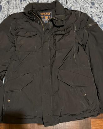 Woolrich piumino field jacket L nero pelliccia