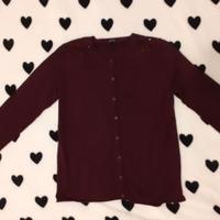 Cardigan Bordeaux da donna con perline sulle spall