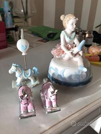 Carillon ballerina e cavallini in ceramica