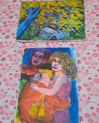  2 quadri acrilico 30x40 Totò Amico