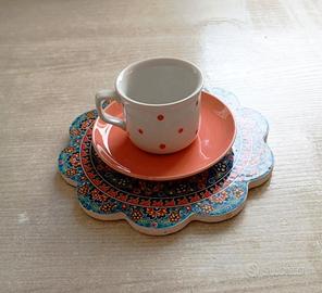 Set 4 tazzine da caffè con piattino