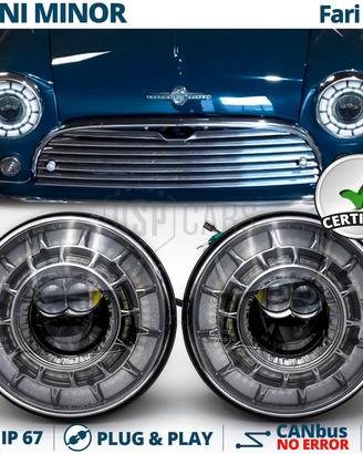 Fari LED 7'' per Mini Minor OMOLOGATI Angel Eyes