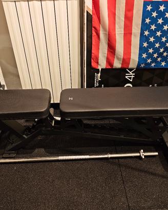 Set palestra:Panca ZIPRO, bilancieri,dischi TOORX.