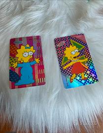 2 carte Simpson 1999 Maggie Lisa
