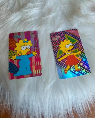 2 carte Simpson 1999 Maggie Lisa