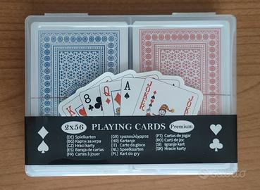 CARTE DA GIOCO PREMIUM POKER/RAMINO 2 MAZZI DA 56