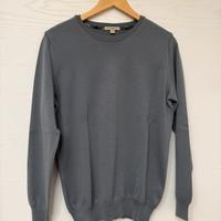 Maglione originale Burberry grigio lana merino tgS