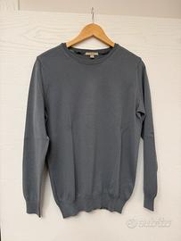 Maglione originale Burberry grigio lana merino tgS
