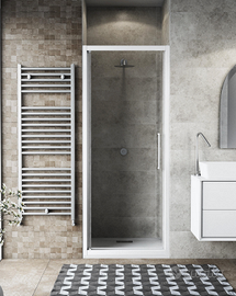 Porta doccia battente Record, L 87-91 cm x H 195 c