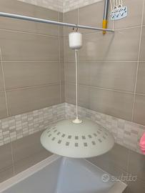 Lampadario vetro satinato 43 cm larghezza