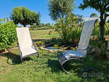 Coppia di sedie a dondolo nuove in ferro battuto