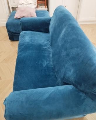 divano 2 posti con isola pouf letto