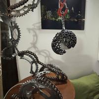 Lamp industrial steampunk scrap metal