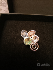 Anello placcato argento con quattro pietre