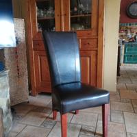 sedie in ecopelle marrone