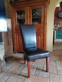 sedie in ecopelle marrone