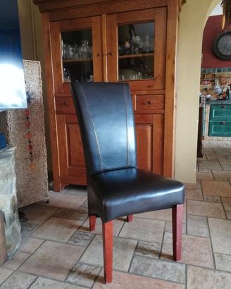 sedie in ecopelle marrone