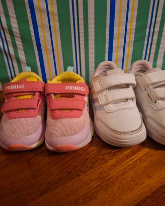 Coppia Scarpe bimba Primigi e Adidas numero 21