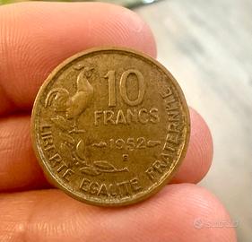 Moneta 10 Franchi Francia 1952 B - Gallo (Guiraud)