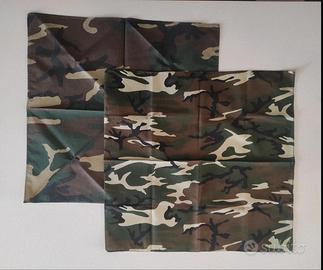 Due bandane/foulard, militari, mimetismo woodland
