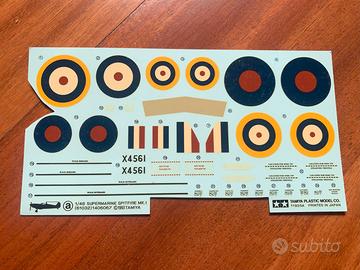 decals Tamiya Spitfire scala 1/48