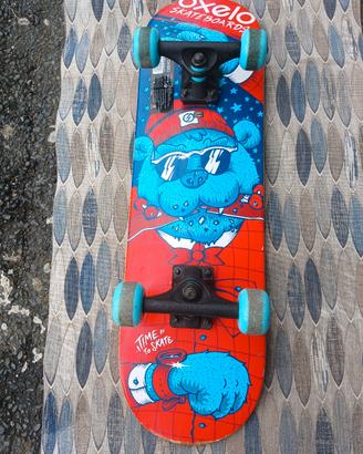 Skate con protezioni.