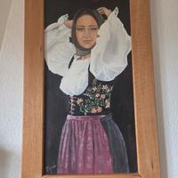 Dipinto "Maria Giovanna Cherchi" in costume.