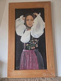 Dipinto "Maria Giovanna Cherchi" in costume.