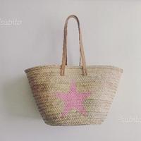 Borsa paglia con Stella Rosa
