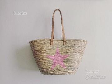 Borsa paglia con Stella Rosa
