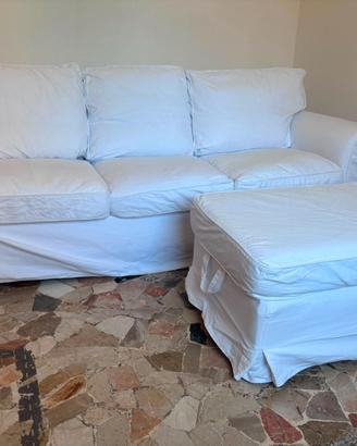 Fodere originali IKEA EKTORP 3 posti + pouf bianch