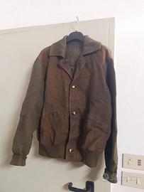 Giacca vintage da uomo pelle e lana.