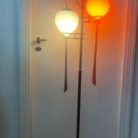 Lampada Stilnovo anni 50 ottone vetro marmo