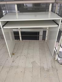 scrivania laminato lucido bianco