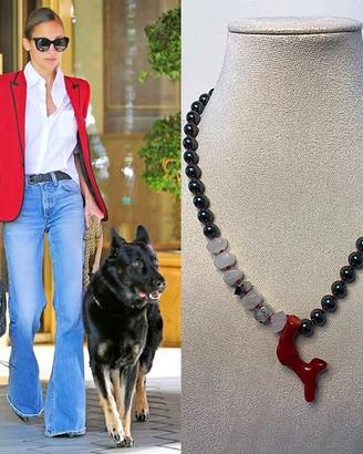Collana con ciondolo in corallo rosso ✨